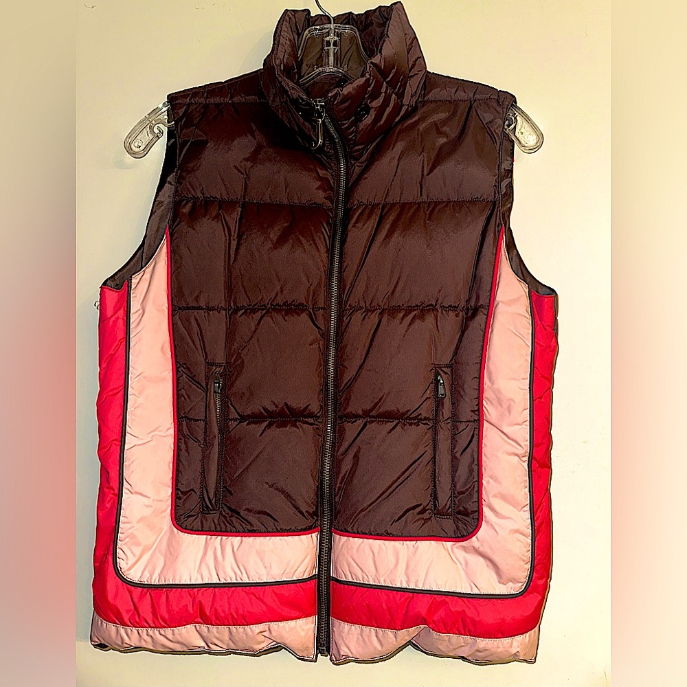 JUICY Down Puffer Vest, Brown, Baby Pink, Brighter Pink, J Zipper, Never Worn